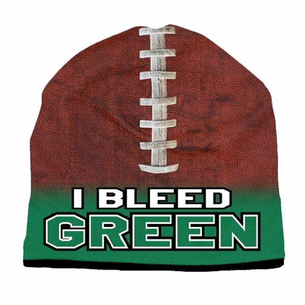 American Mills Beanie I Bleed Style Sublimated Football Kelly Green Design 1122702531